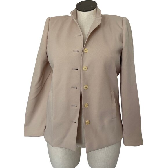 Givenchy Sport Blazer Jacket Tan Classic Button Up Union Made Size 12 fit like 8 - Picture 1 of 11